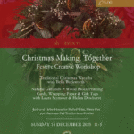 Christmas Making, Together Workshop Flyer, Red and Green with Wreath